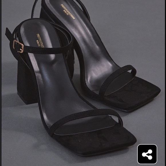 NWT pretty little thing black block heels size 7 - Picture 3 of 5